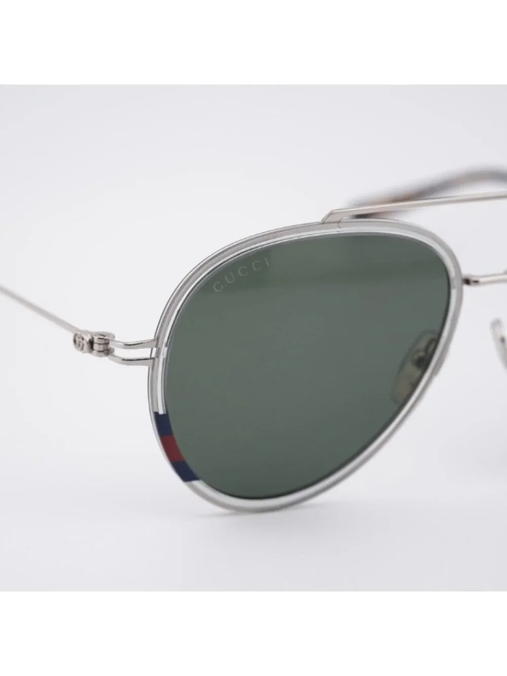 Gucci GG1981S 005 Sunglasses Transparent Grey/Silver Aviator Frame, Grey Lenses